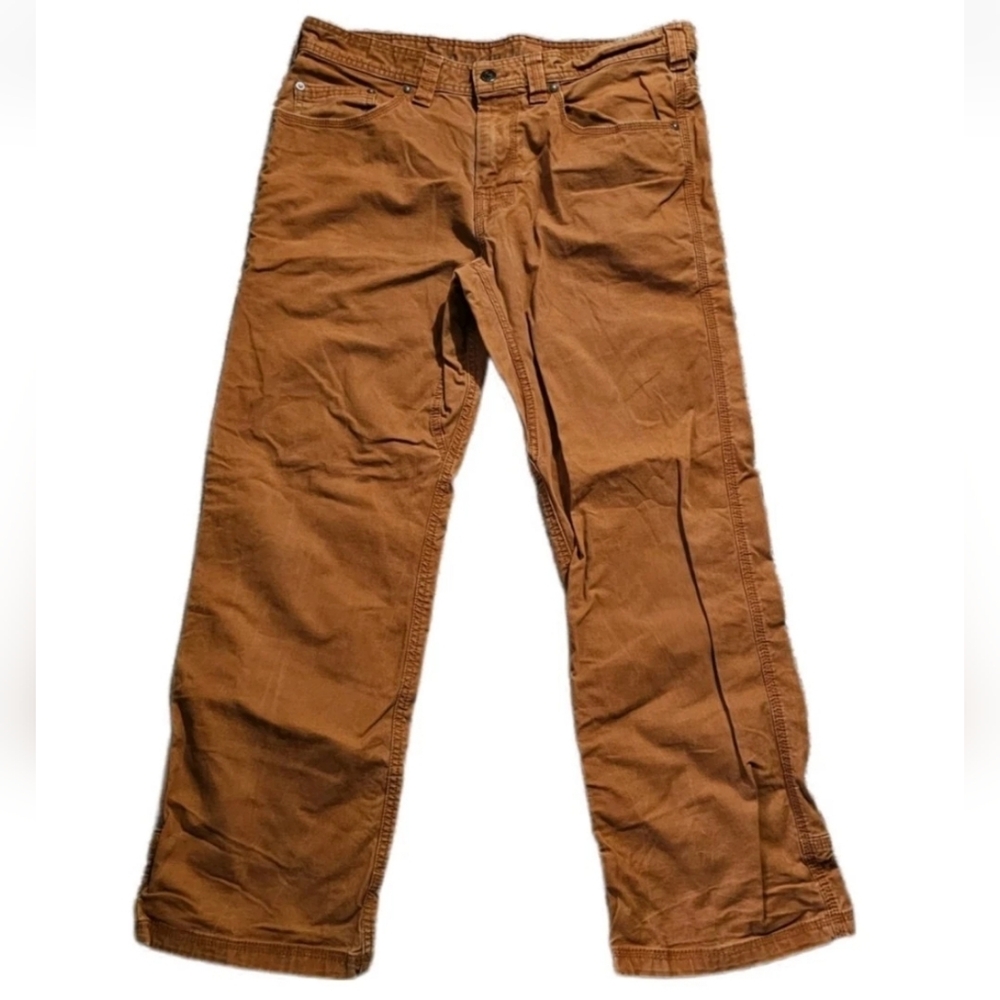 Prana Jeans Bridger Slim Fit Stretch Mens 34x27 Brown Outdoor Hike Camp